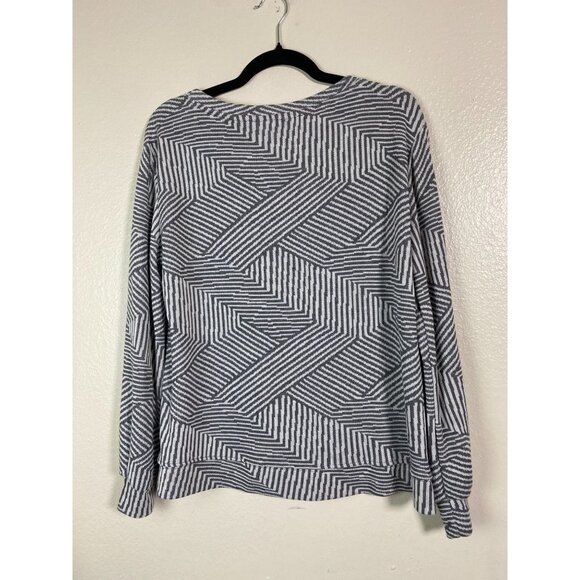 New Ellen Tracy Gray Jacquard Sweater Size Large Crewneck Knit Long Sleeve - Picture 2 of 14